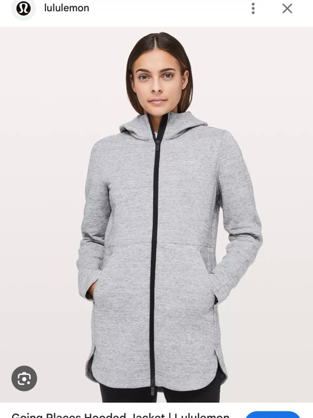 lululemon Light Gray Hooded Full‑Zip Jacket